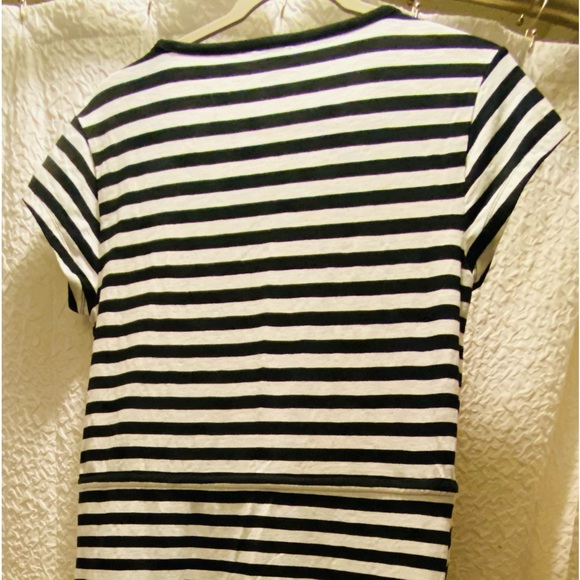 Talbots black and white stripe tulip hem maxi midi - Picture 2 of 4